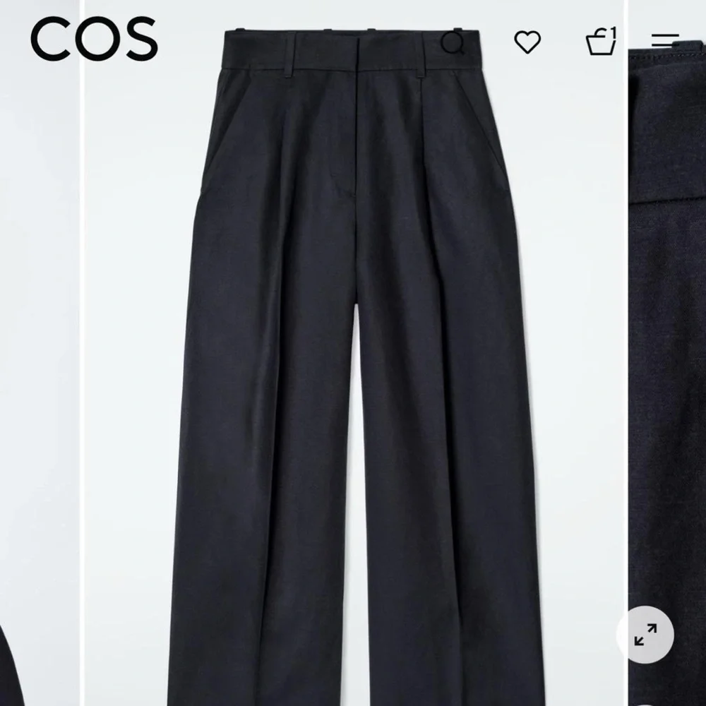 COS | RELAXED 100% COTTON WIDE-LEG TROUSERS - Picture 1 of 9
